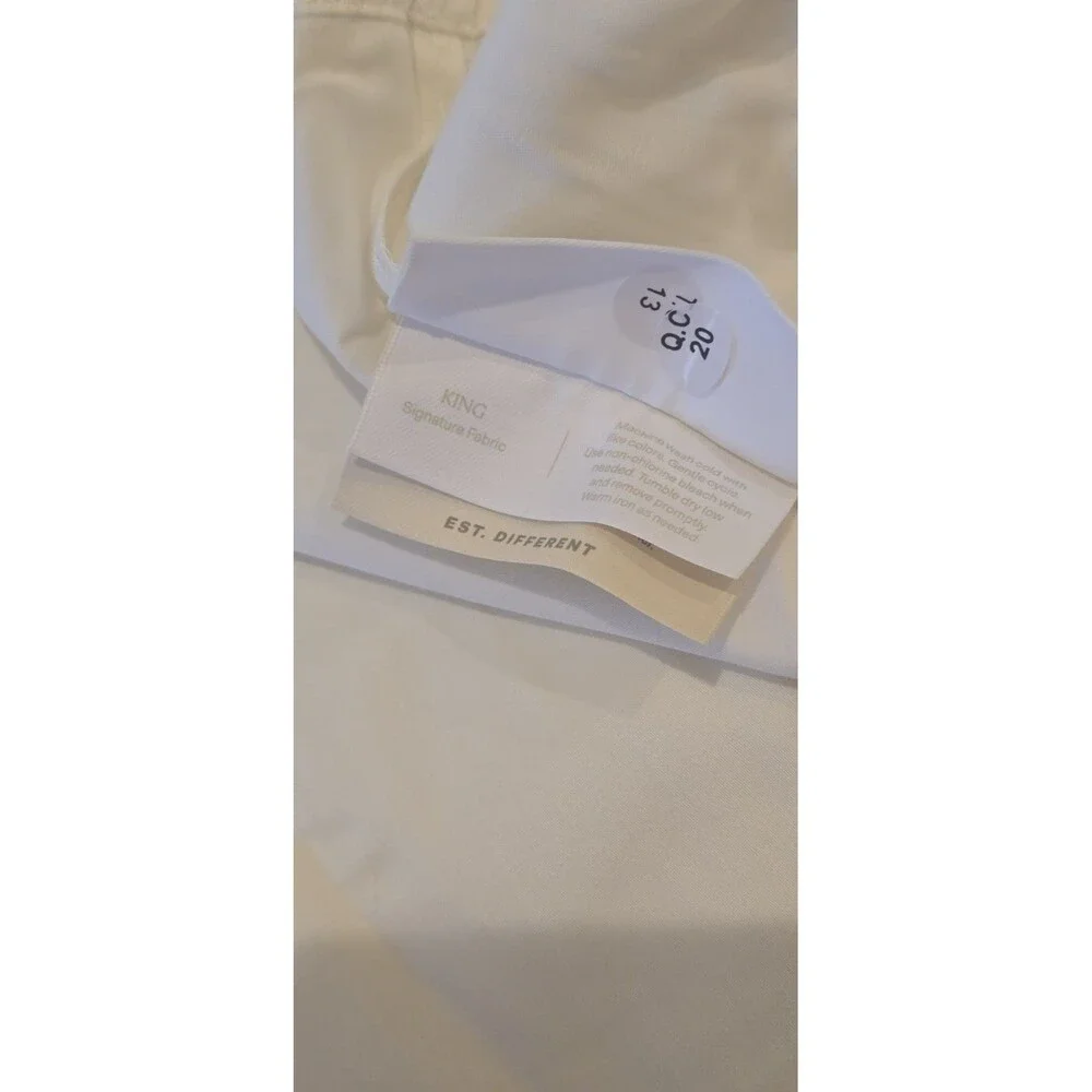 New BOLL & BRANCH Signature Hemmed 100% Cotton King Pillowcases Cream (2) $70
